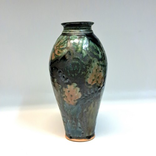 #240705 Vase, Forest Green & Mauve $28 at Hunter Wolff Gallery